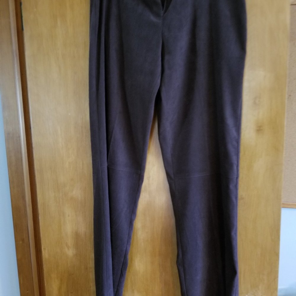 Brown look like suede tall dress pants